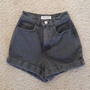 American Apparel high-waisted denim shorts grey 24